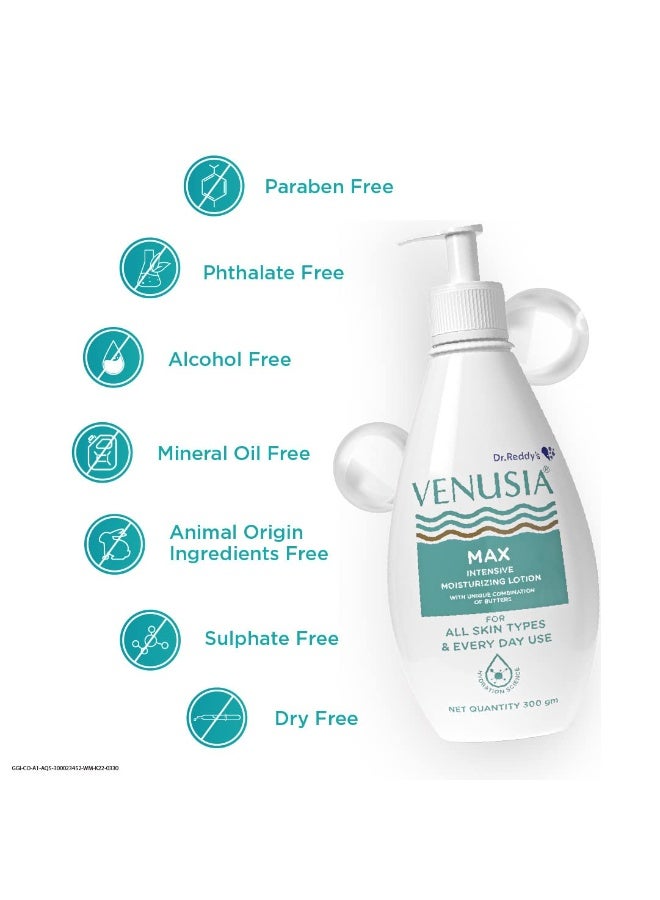 VENUSIA Dr. Reddy’s Venusia Max Intensive Moisturizing Lotion | Paraben Free Body Lotion For Dry Skin | Moisturizer Infused With Shea Butter & Cocoa Butter | 300g - Image 2